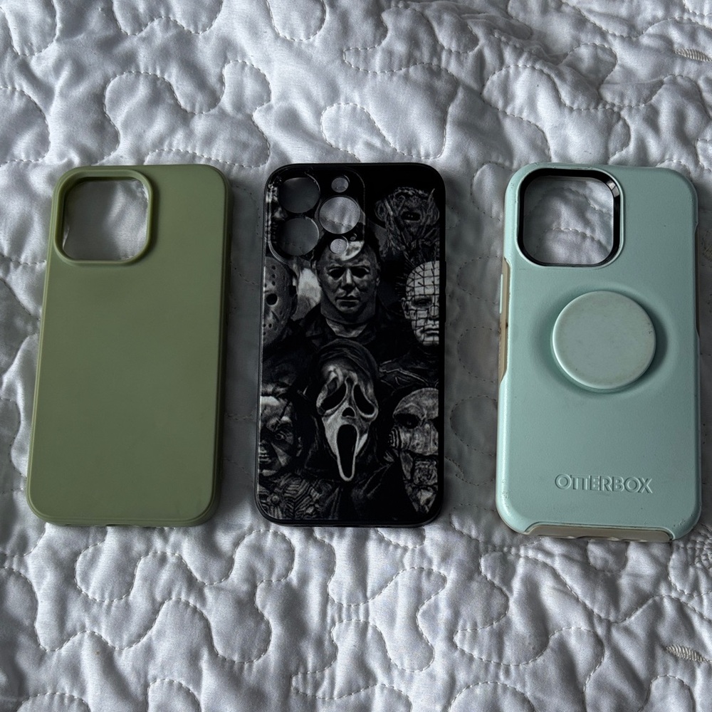 OtterBox Sage Green, horror case & Teal otter box case- iPhone 13 Pro cases